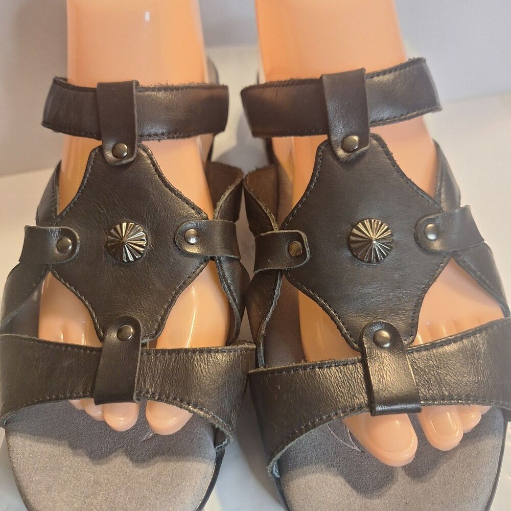 Propet Black Leather Women's Sandals Size 11 - Picture 2 of 10